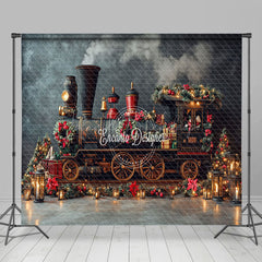 Lofaris Festive Christmas Express Train Room Set Backdrop