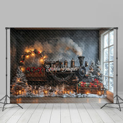 Lofaris Festive Christmas Express Train Room Set Backdrop