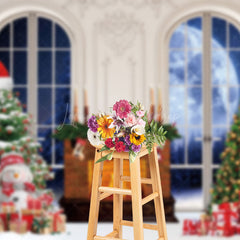 Lofaris Festive Christmas Moon Night Window Scene Backdrop