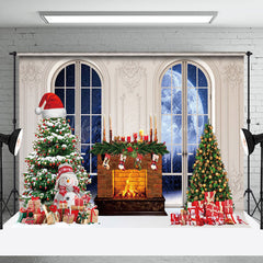 Lofaris Festive Christmas Moon Night Window Scene Backdrop