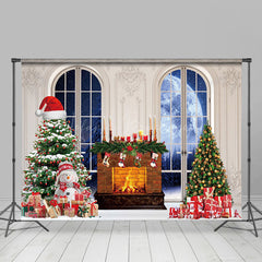 Lofaris Festive Christmas Moon Night Window Scene Backdrop