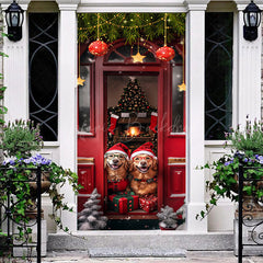 Lofaris Festive Christmas Vibe Red Door Pet Dog Cover