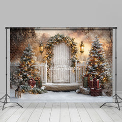 Lofaris Festive Christmas Vibe Window Snowy Room Set Backdrop