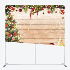 Lofaris Festive Christmas Wooden Double-Sided Square Backdrop