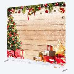 Lofaris Festive Christmas Wooden Double-Sided Square Backdrop