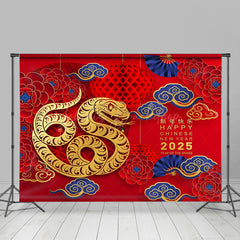 Lofaris Festive Cloud Pattern Red Chinese New Year Backdrop