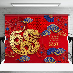 Lofaris Festive Cloud Pattern Red Chinese New Year Backdrop