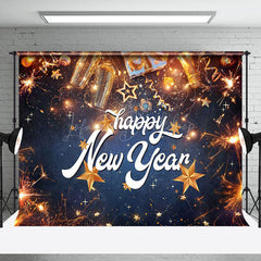 Lofaris Festive Gold Sparks Flicker Happy New Year Backdrop