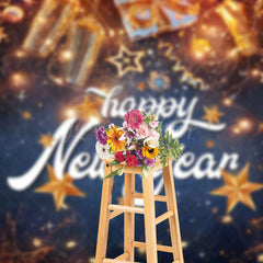 Lofaris Festive Gold Sparks Flicker Happy New Year Backdrop