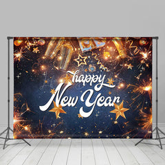 Lofaris Festive Gold Sparks Flicker Happy New Year Backdrop