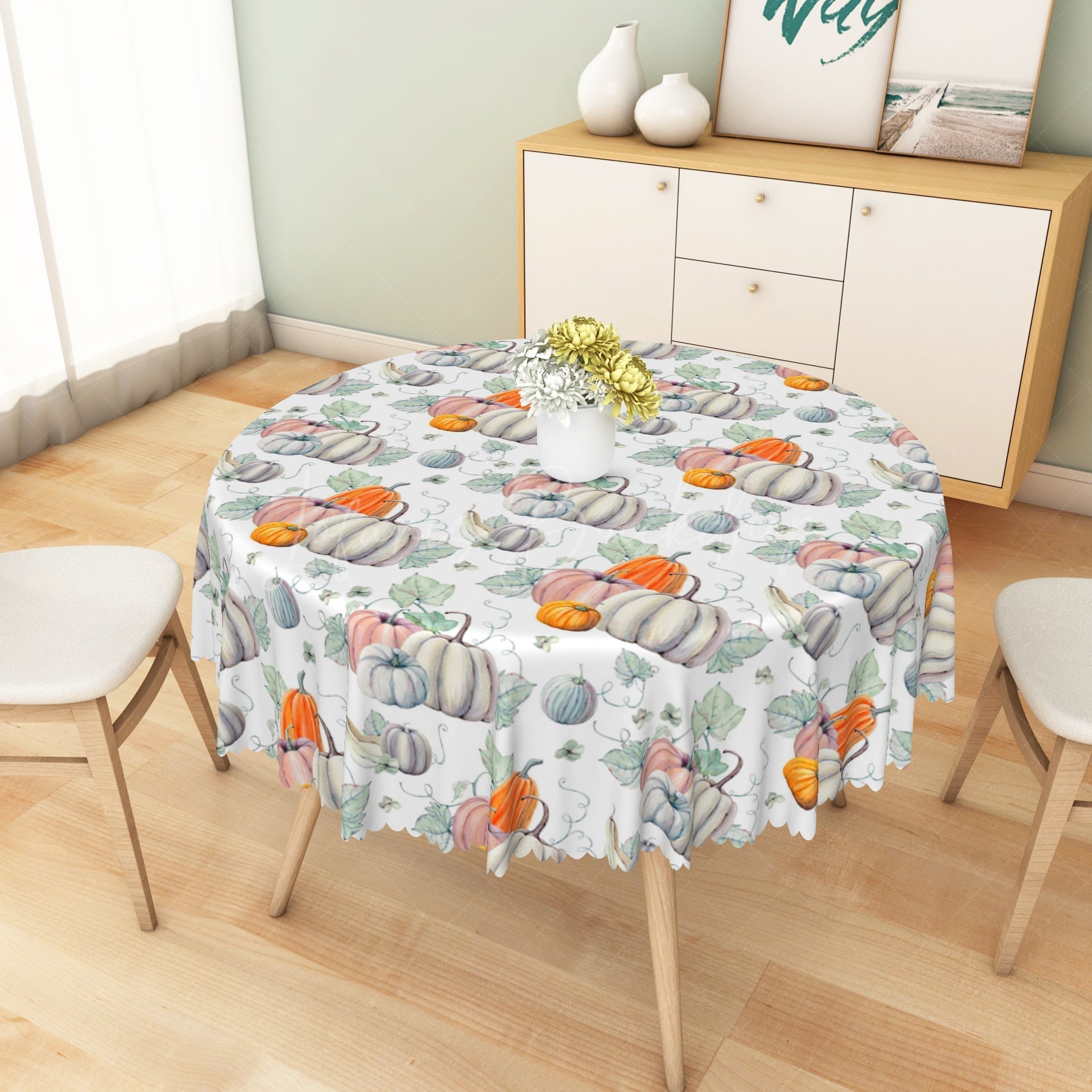 Lofaris Festive Pumpkin Leaf Autumn Rectangle Tablecloth