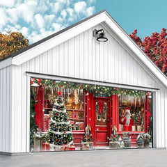 Lofaris Festive Red Christmas Santa Store Garage Door Banner