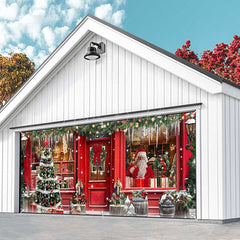 Lofaris Festive Red Christmas Santa Store Garage Door Banner