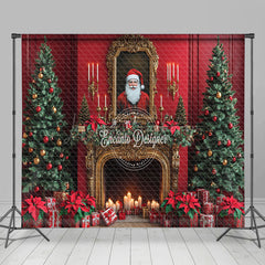 Lofaris Festive Red Christmas Vibe Stairs Room Set Backdrop