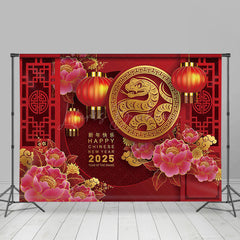 Lofaris Festive Red Gold Snake Year Vibe Room Set Backdrop