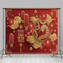 Lofaris Festive Red Gold Snake Year Vibe Room Set Backdrop