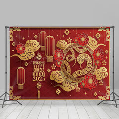 Lofaris Festive Red Snake Happy Chinese New Year Backdrop