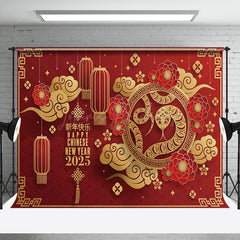 Lofaris Festive Red Snake Happy Chinese New Year Backdrop