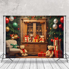 Lofaris Festive Room Bears Sofa Xmas Tree Christmas Backdrop