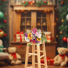 Lofaris Festive Room Bears Sofa Xmas Tree Christmas Backdrop