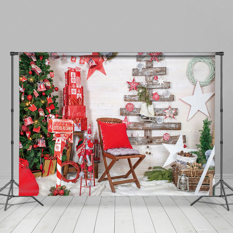 Lofaris Festive Santa Bricks Room Tree Christmas Backdrop