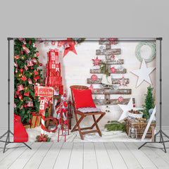 Lofaris Festive Santa Bricks Room Tree Christmas Backdrop