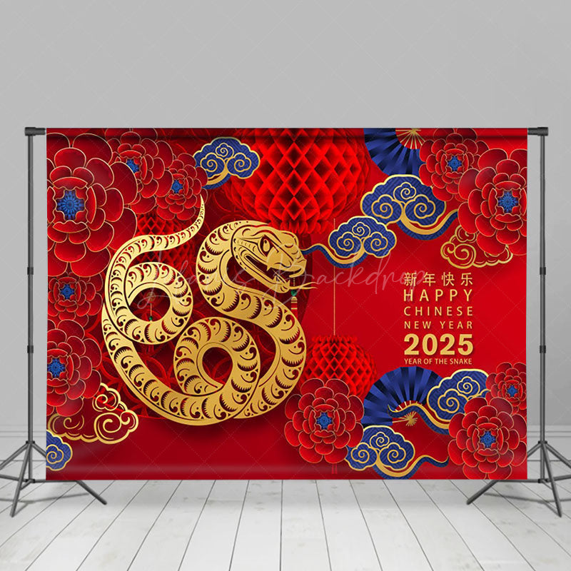 Lofaris Festive Snake Navy 2025 Chinese New Year Holiday Backdrop