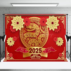 Lofaris Festive Snake Year 2025 Red And Gold New Backdrop