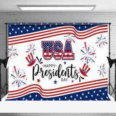 Lofaris Festive Sparke Usa Flag Happy Presidents Day Backdrop