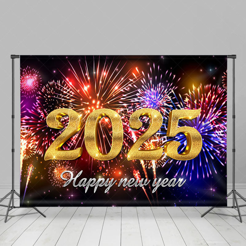 Lofaris Fiery 2025 New Years Eve Celebration Night Sky Backdrop