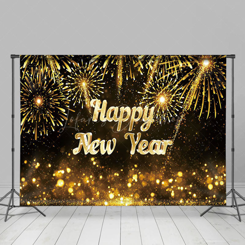 Lofaris Figured Gold Dots Happy New Year Backdrop Decor