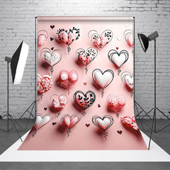 Lofaris Fine Art Floral Pink Heart Valentines Day Backdrop