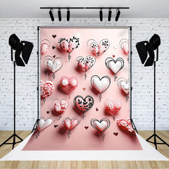 Lofaris Fine Art Floral Pink Heart Valentines Day Backdrop