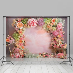 Lofaris Fine Art Pink Wall Arch Floral Photography Backdrop