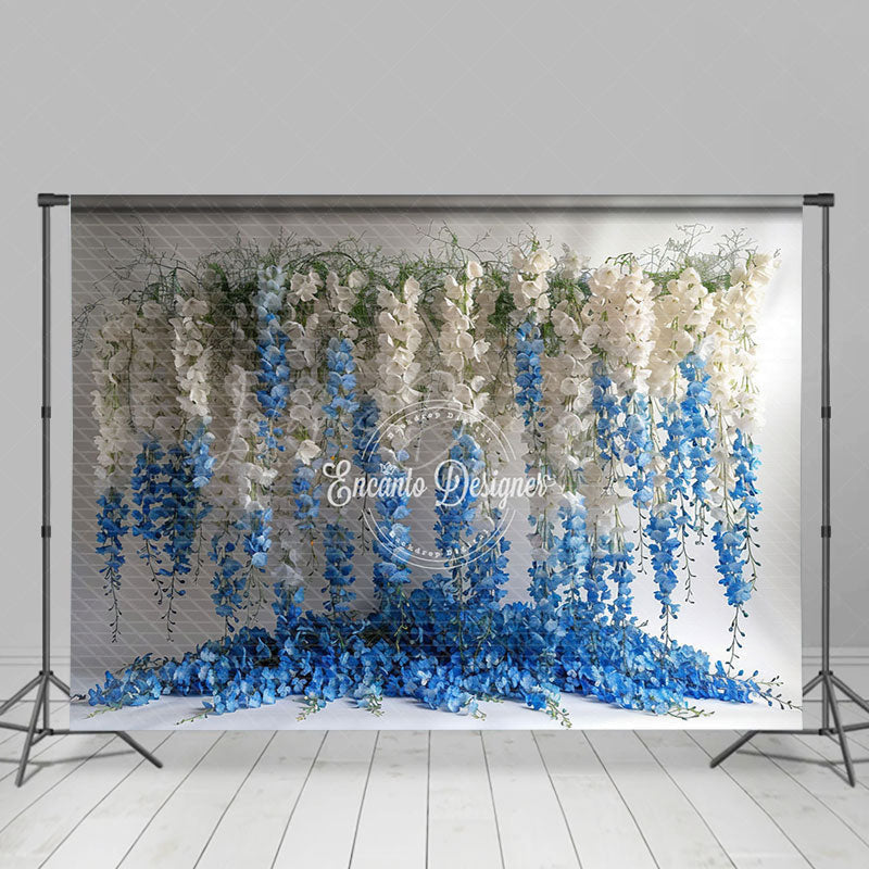 Lofaris Fine Art White Blue Vine Floral Photography Backdrop