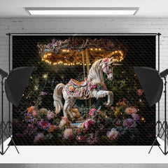 Lofaris Firefly Twinkling Carousel Floral Fine Art Backdrop