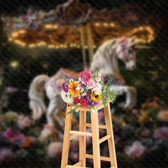 Lofaris Firefly Twinkling Carousel Floral Fine Art Backdrop