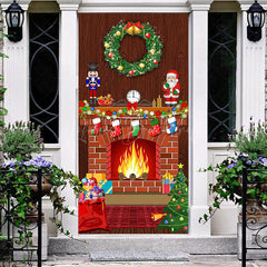 Lofaris Fireplace Nutcracker Soldier Christmas Door Cover