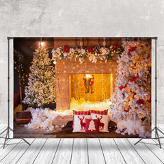 Lofaris Fireplace Santa Claus Christmas Photography Backdrop