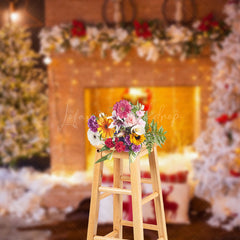 Lofaris Fireplace Santa Claus Christmas Photography Backdrop