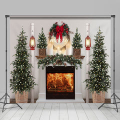 Lofaris Fireplace Sofa Christmas Vibe Room Set Backdrop