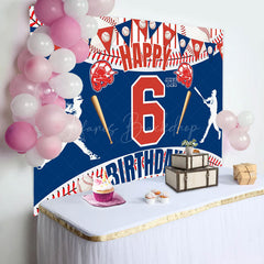 Lofaris Flags Baseball Sport Happy 6Th Birthday Backdrop