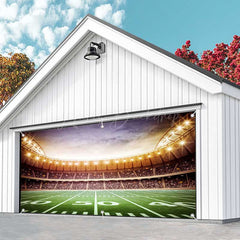 Lofaris Floodlit Football Goals Field Garage Door Banner