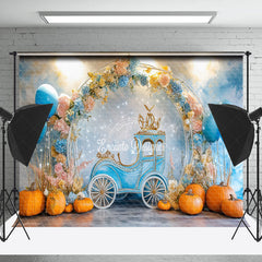 Lofaris Floral Balloon Pumpkin Carriage Cake Smash Backdrop