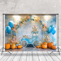 Lofaris Floral Balloon Pumpkin Carriage Cake Smash Backdrop