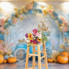 Lofaris Floral Balloon Pumpkin Carriage Cake Smash Backdrop