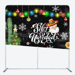 Lofaris Floral Cactus Tree Feliz Navidad Pillow Case Backdrop