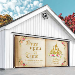 Lofaris Floral Castle Fairy Book Birthday Garage Door Banner