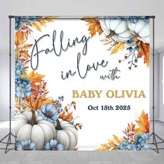 Lofaris Floral Falling In Love Custom Baby Shower Backdrop