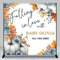 Lofaris Floral Falling In Love Custom Baby Shower Backdrop